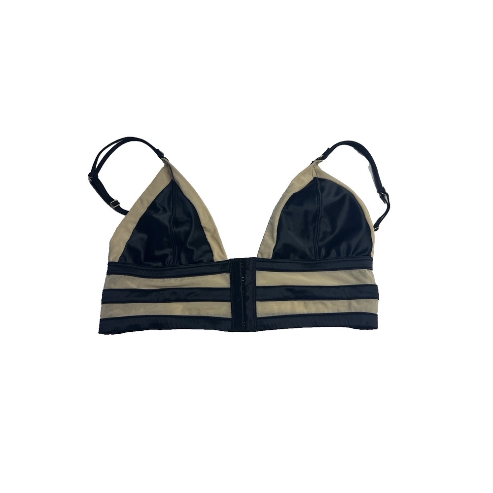 Love Haus Front Clasp Pinup Sexy Angel Bra Women M Beige Black Seductive